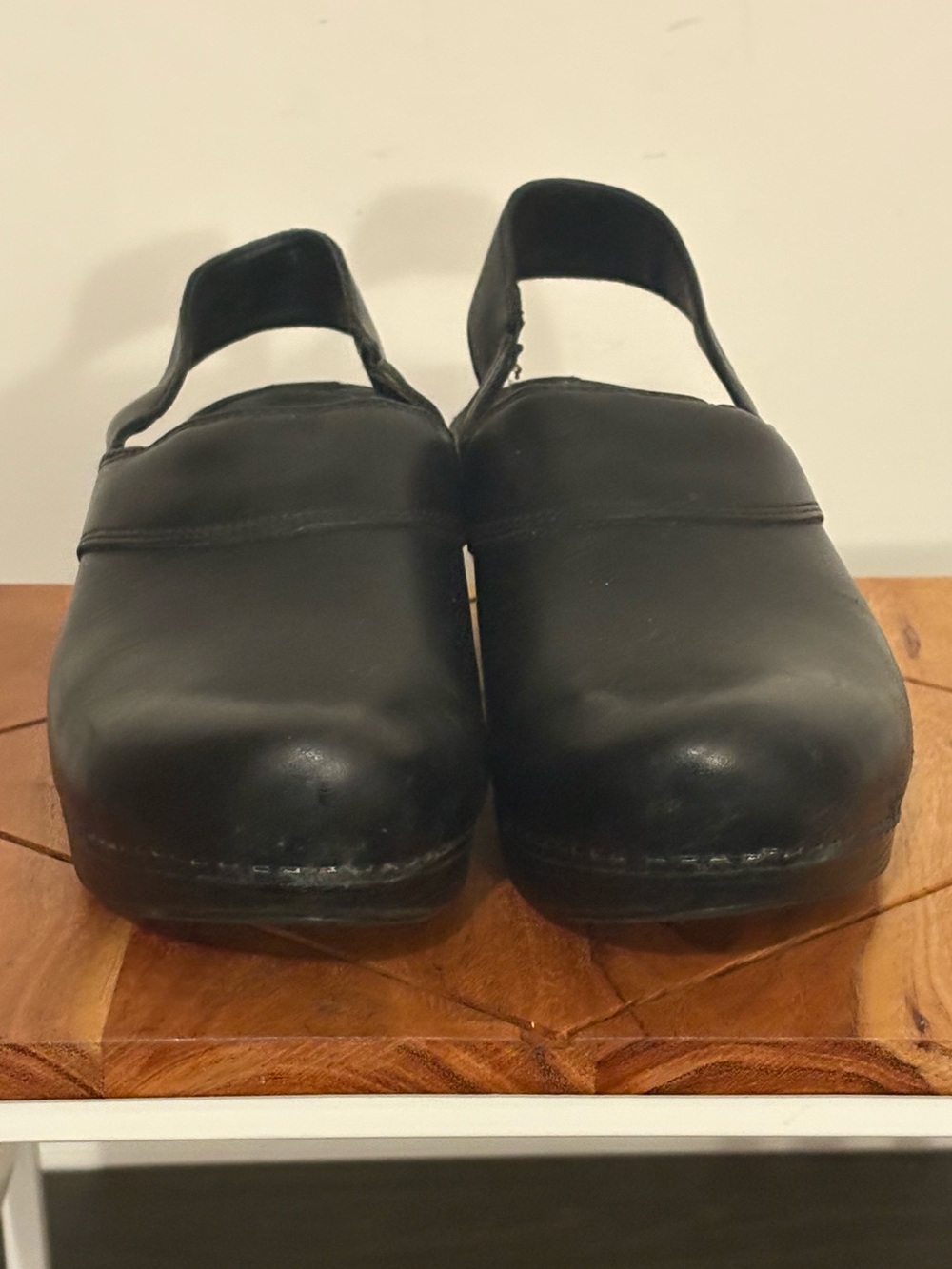 DANSKO Black Leather Slingback Clogs EU41